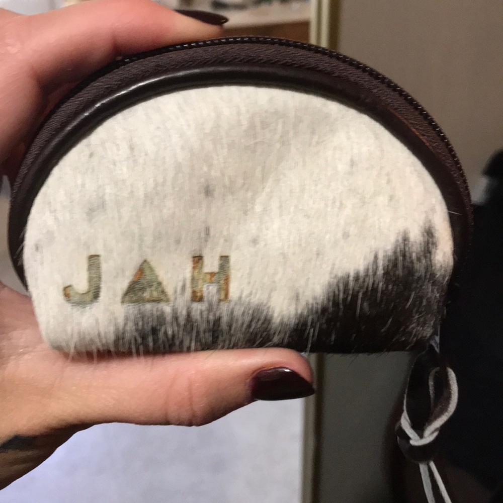 Cowhide coin purse